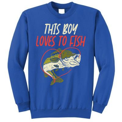 This Loves To Fish Bass Fishing Family Matching Gift Tall Sweatshirt