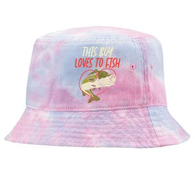 This Loves To Fish Bass Fishing Family Matching Gift Tie-Dyed Bucket Hat