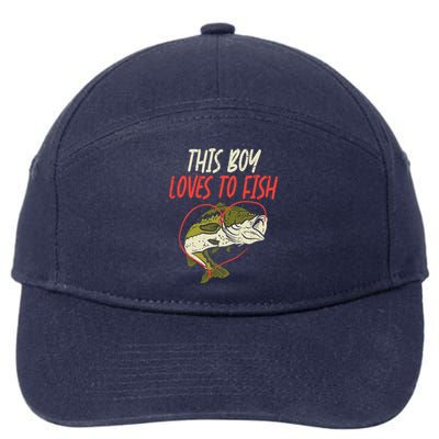 This Loves To Fish Bass Fishing Family Matching Gift 7-Panel Snapback Hat