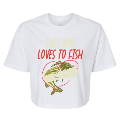 This Loves To Fish Bass Fishing Family Matching Gift Bella+Canvas Jersey Crop Tee