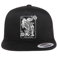 The Lovers Tarot Card Occult Goth Kissing Lesbian Skeleton Flatbill Hat