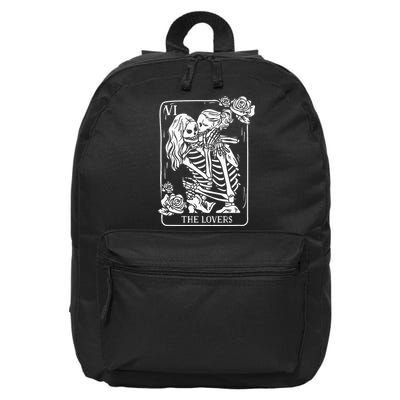 The Lovers Tarot Card Occult Goth Kissing Lesbian Skeleton 16 in Basic Backpack
