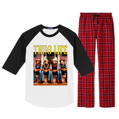 Thug Life Trump Vance Kennedy Elon Trump Squad Thug Life Raglan Sleeve Pajama Set