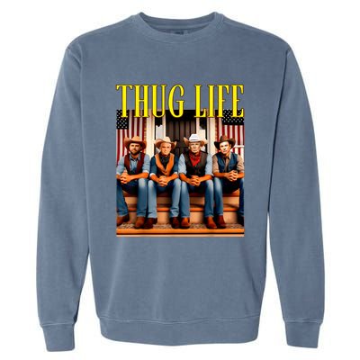 Thug Life Trump Vance Kennedy Elon Trump Squad Thug Life Garment-Dyed Sweatshirt