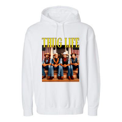 Thug Life Trump Vance Kennedy Elon Trump Squad Thug Life Garment-Dyed Fleece Hoodie