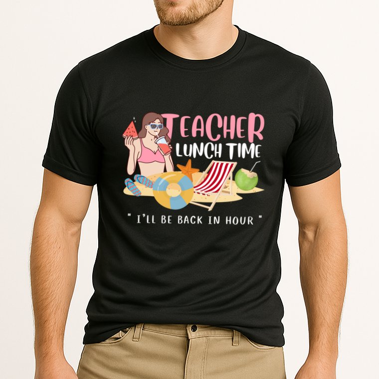 Teacher Lunch Time Funny Teacher Vacation Summer Beach Great Gift Cooling Performance Crew T-Shirt