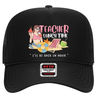 Teacher Lunch Time Funny Teacher Vacation Summer Beach Great Gift Trucker Hat