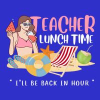 Teacher Lunch Time Funny Teacher Vacation Summer Beach Great Gift Kids Hoodie