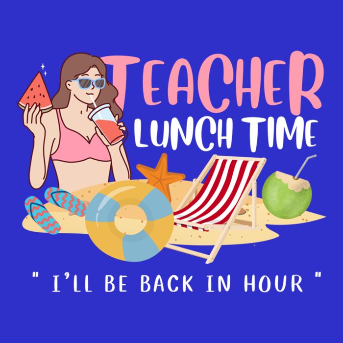 Teacher Lunch Time Funny Teacher Vacation Summer Beach Great Gift Kids Hoodie
