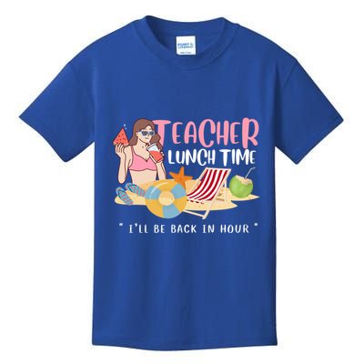 Teacher Lunch Time Funny Teacher Vacation Summer Beach Great Gift Kids T-Shirt
