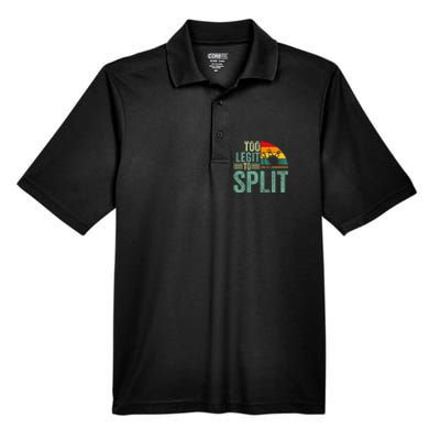 Too Ligit To Split Funny Bowlers & Bowling Player Men's Origin Performance Piqué Polo