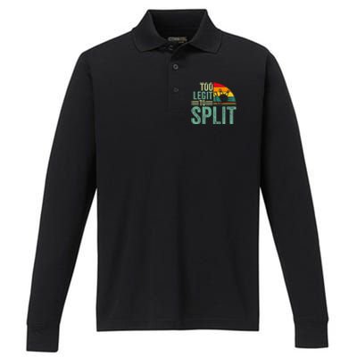 Too Ligit To Split Funny Bowlers & Bowling Player Performance Long Sleeve Polo