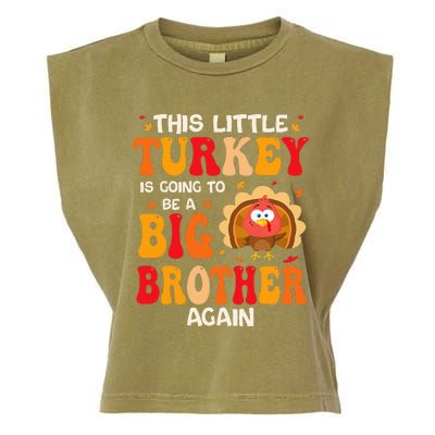 This Lil Turkey Going To Be A Big Brother Again Thanksgiving Garment-Dyed Women's Muscle Tee