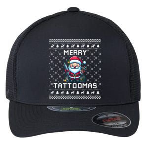 Tattoo Lover Ugly Christmas Theme For Tattoo Artists Gift Flexfit Unipanel Trucker Cap