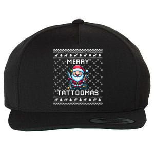 Tattoo Lover Ugly Christmas Theme For Tattoo Artists Gift Wool Snapback Cap