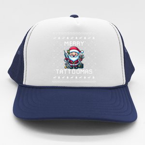 Tattoo Lover Ugly Christmas Theme For Tattoo Artists Gift Trucker Hat