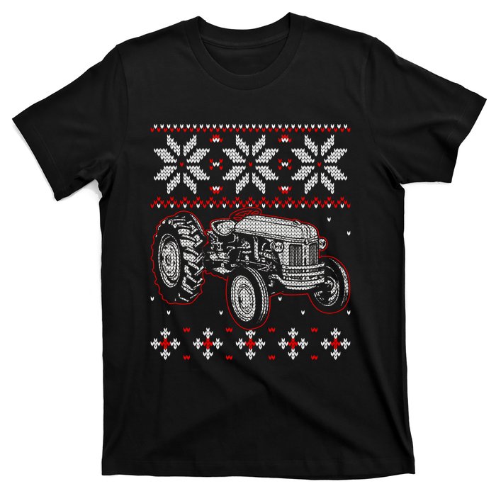 Tractor Lover Ugly Christmas Sweater Farmer Farming Xmas T-Shirt