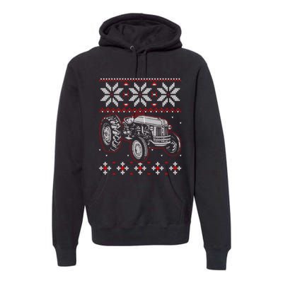 Tractor Lover Ugly Christmas Sweater Farmer Farming Xmas Premium Hoodie