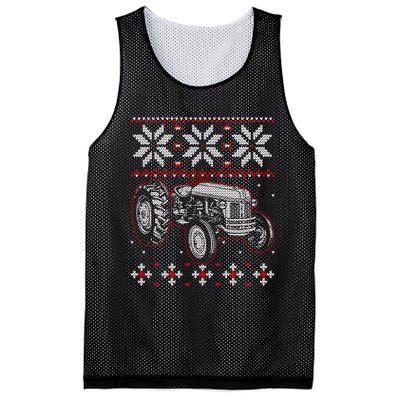 Tractor Lover Ugly Christmas Sweater Farmer Farming Xmas Mesh Reversible Basketball Jersey Tank