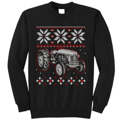 Tractor Lover Ugly Christmas Sweater Farmer Farming Xmas Tall Sweatshirt