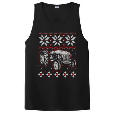 Tractor Lover Ugly Christmas Sweater Farmer Farming Xmas PosiCharge Competitor Tank