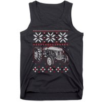 Tractor Lover Ugly Christmas Sweater Farmer Farming Xmas Tank Top