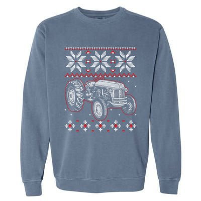 Tractor Lover Ugly Christmas Sweater Farmer Farming Xmas Garment-Dyed Sweatshirt