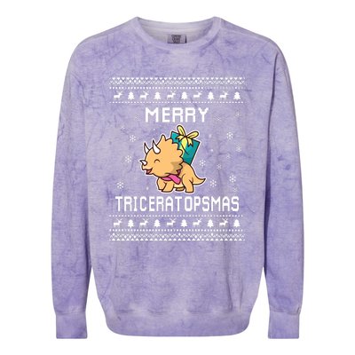 Triceratops Lover Ugly Christmas Sweater For Holidays Sweatshirt Colorblast Crewneck Sweatshirt