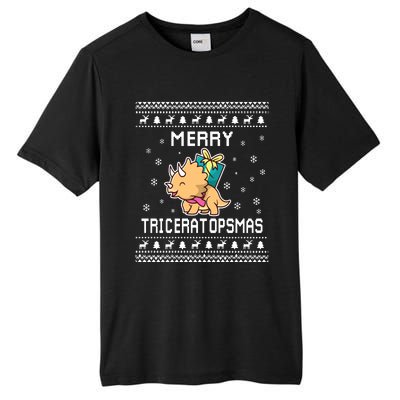 Triceratops Lover Ugly Christmas Sweater For Holidays Sweatshirt Tall Fusion ChromaSoft Performance T-Shirt