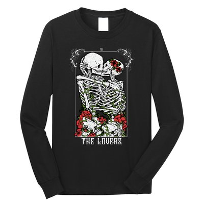 The Lovers Vintage Tarot Card Occult Skeletons Supernatural Long Sleeve Shirt