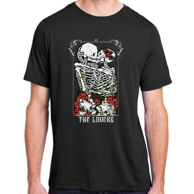 The Lovers Vintage Tarot Card Occult Skeletons Supernatural Adult ChromaSoft Performance T-Shirt