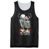 The Lovers Vintage Tarot Card Occult Skeletons Supernatural Mesh Reversible Basketball Jersey Tank