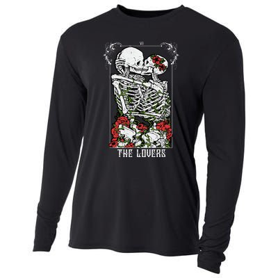 The Lovers Vintage Tarot Card Occult Skeletons Supernatural Cooling Performance Long Sleeve Crew