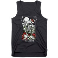 The Lovers Vintage Tarot Card Occult Skeletons Supernatural Tank Top