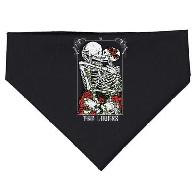 The Lovers Vintage Tarot Card Occult Skeletons Supernatural USA-Made Doggie Bandana