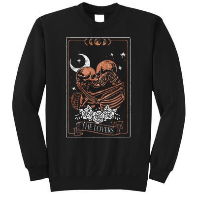 The Lovers Vintage Tarot Card Astrology Occult Skulls Moon Sweatshirt