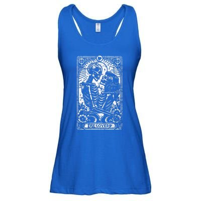 The Lovers Vintage Skeleton Couple Skull Gothic Tarot Card  Ladies Essential Flowy Tank