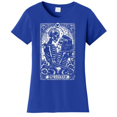 The Lovers Vintage Skeleton Couple Skull Gothic Tarot Card  Women's T-Shirt