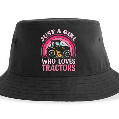 Tractor Lover Vintage Just A Who Loves Tractors Sustainable Bucket Hat