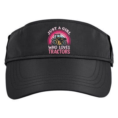 Tractor Lover Vintage Just A Who Loves Tractors Adult Drive Performance Visor