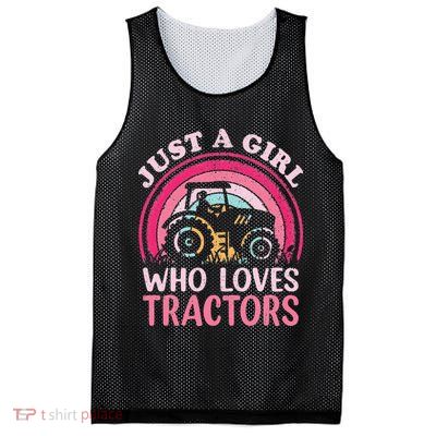 Tractor Lover Vintage Just A Who Loves Tractors Mesh Reversible Basketball Jersey Tank