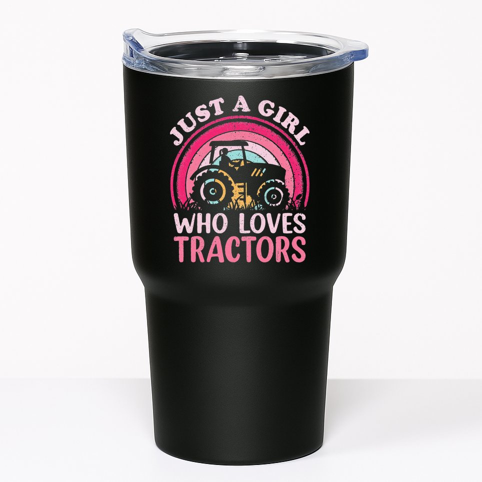 Tractor Lover Vintage Just A Who Loves Tractors Tumbler