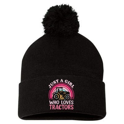 Tractor Lover Vintage Just A Who Loves Tractors Pom Pom 12in Knit Beanie