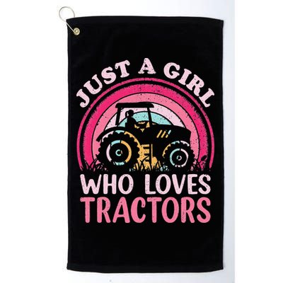 Tractor Lover Vintage Just A Who Loves Tractors Golf Towel