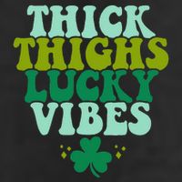Thickhighs Lucky Vibes Funny St. Patrick's Day Clothes 7 Panel Mesh Trucker Snapback Hat