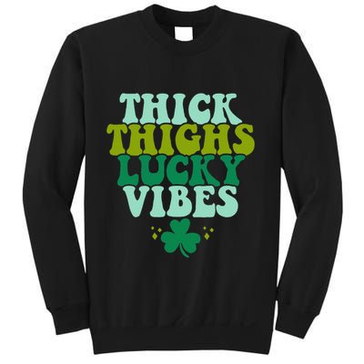 Thickhighs Lucky Vibes Funny St. Patrick's Day Clothes Sweatshirt