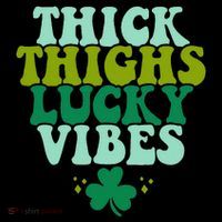 Thickhighs Lucky Vibes Funny St. Patrick's Day Clothes 7-Panel Snapback Hat