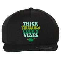 Thickhighs Lucky Vibes Funny St. Patrick's Day Clothes Wool Snapback Cap