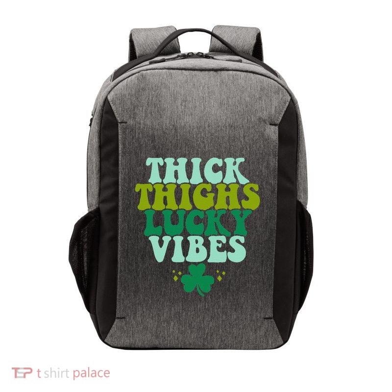 Thickhighs Lucky Vibes Funny St. Patrick's Day Clothes Vector Backpack
