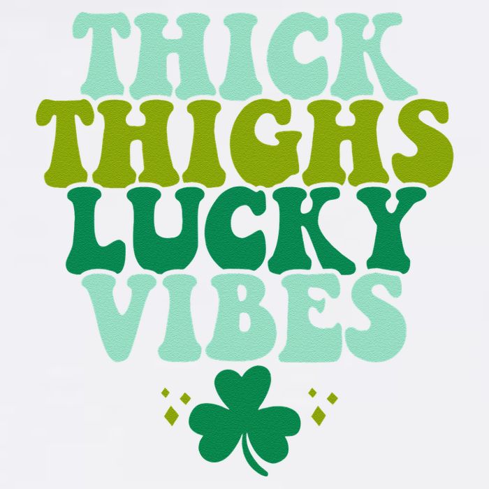 Thickhighs Lucky Vibes Funny St. Patrick's Day Clothes Garment-Dyed Sweatshirt